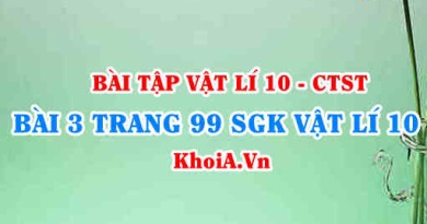 Bài 3 trang 99 SGK Vật lí 10 Chân trời sáng tạo
